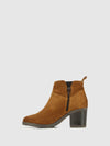 Botins com Fecho em Camurça Camel